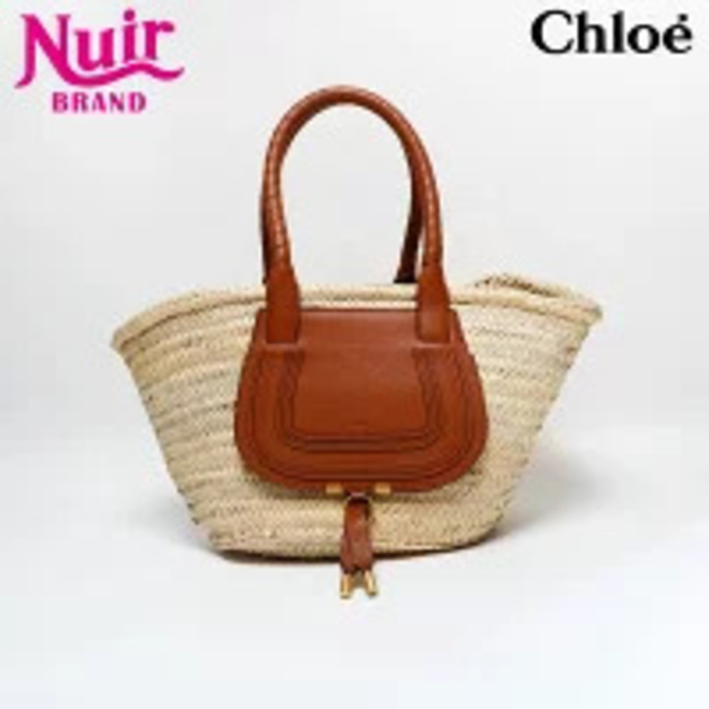 Chloe raffia Straw Tan shoulder bag Marcie beige